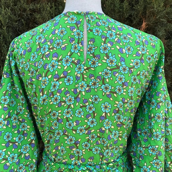 RHODE Floral Patterned Pleated Long Sleeve Summer Dress Womens Size Small - Picture 4 of 8